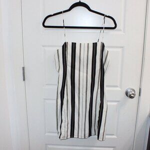 3/$30 Amuse Society Spaghetti Strap Dress Vertical Black Stripe Small Revolve
